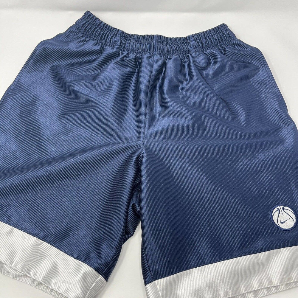 Vintage Nike Basketball‎ Dazzle Shorts Men's Medium Navy Pockets Activewear Y2K